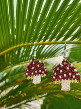 Load image into Gallery viewer, Handbeaded Mushroom Earrings