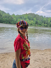 Load image into Gallery viewer, Rasta Tribal Rainbow Newboy Cap
