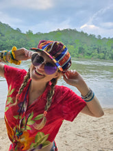 Load image into Gallery viewer, Rasta Tribal Rainbow Newboy Cap