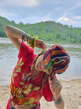 Load image into Gallery viewer, Rasta Tribal Rainbow Newboy Cap