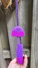 Load image into Gallery viewer, Handmade Crochet Mushroom Necklace stash Pouch