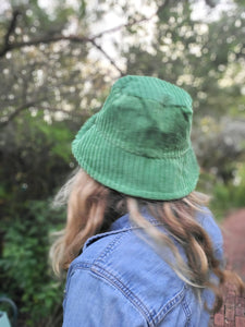 Green Courdoroy Bucket Hat