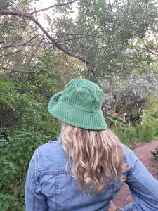 Green Courdoroy Bucket Hat