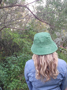 Green Courdoroy Bucket Hat