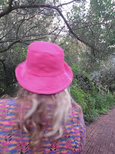 Hot Pink Courdoroy Bucket Hat