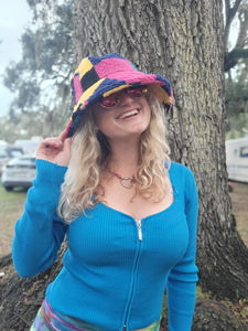 Color Block Fuzzy Bucket Hat