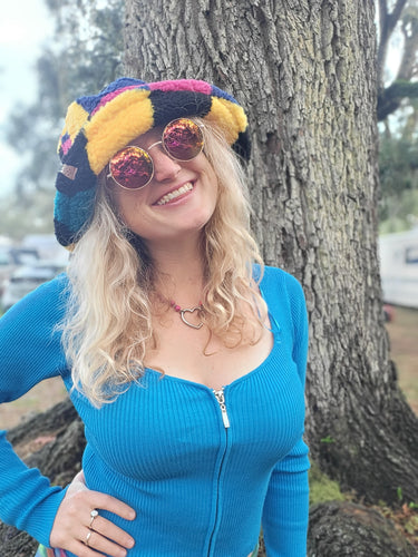 Color Block Fuzzy Bucket Hat