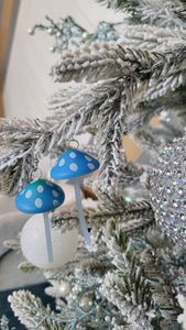 Blue Mushroom Earrings