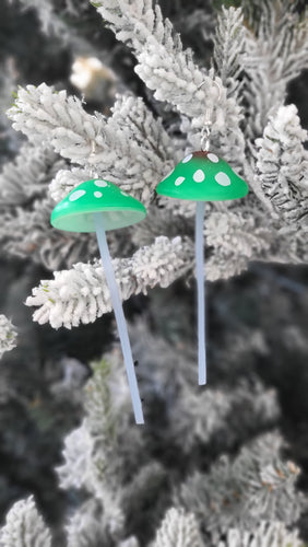 Green Mushroom Earrings