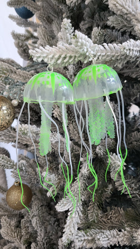 Green Jellyfish Earrings