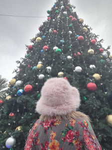 Faux Fur Mauve Bucket Hat