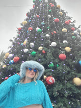 Load image into Gallery viewer, Floppy Faux Fur Baby Blue Bucket hat