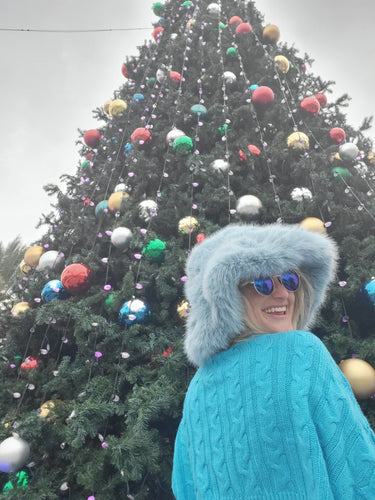 Floppy Faux Fur Baby Blue Bucket hat