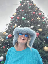 Load image into Gallery viewer, Floppy Faux Fur Baby Blue Bucket hat