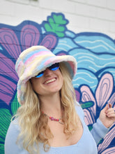 Load image into Gallery viewer, Fuzzy Pastel Rainbow Bucket Hat