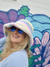 Load image into Gallery viewer, Fuzzy Pastel Rainbow Bucket Hat