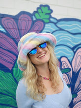 Load image into Gallery viewer, Fuzzy Pastel Rainbow Bucket Hat