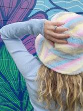 Load image into Gallery viewer, Fuzzy Pastel Rainbow Bucket Hat