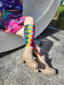 Handmade Tie Dye Knee Socks