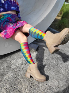 Handmade Tie Dye Knee Socks