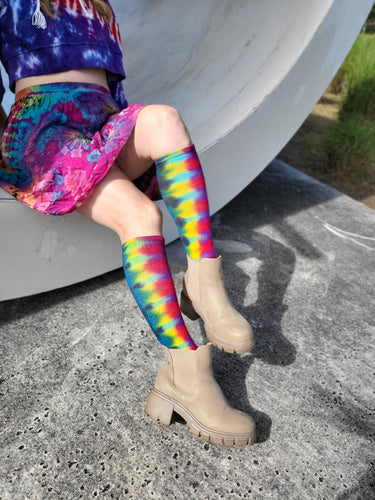 Handmade Tie Dye Knee Socks