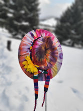 Load image into Gallery viewer, Autumn Sunset Tie Dye Fedora with Sunflower