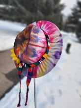 Load image into Gallery viewer, Autumn Sunset Tie Dye Fedora with Sunflower