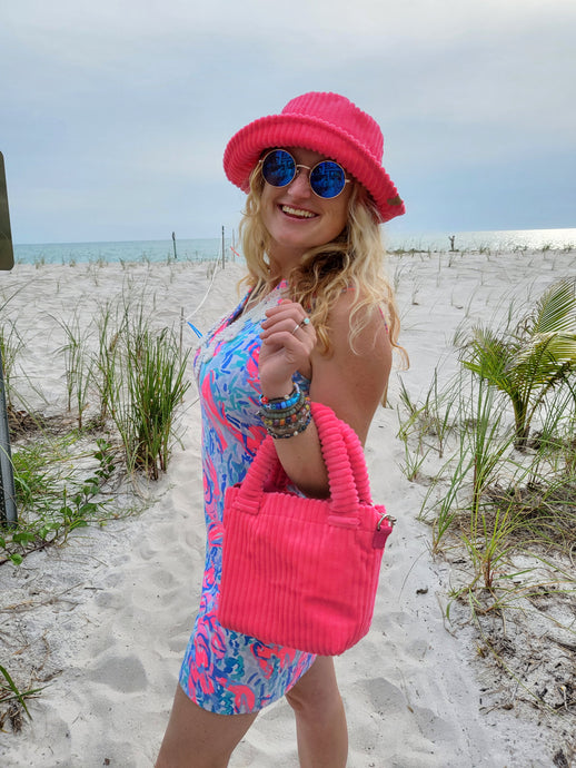 Pink Courdoroy Day Bag