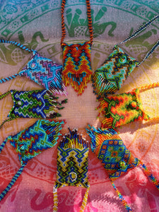 Handbeaded Mayan Medicine Pouch Necklace