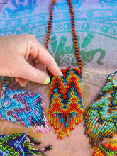 Load image into Gallery viewer, Handbeaded Mayan Medicine Pouch Necklace
