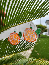 Load image into Gallery viewer, Beaded Florida Orange Earrings