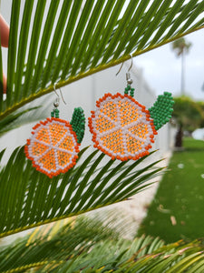 Beaded Florida Orange Earrings