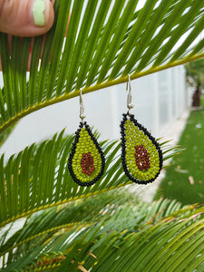 Handbeaded Avocado Earrings