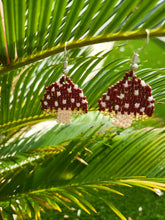 Load image into Gallery viewer, Handbeaded Mushroom Earrings