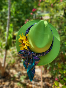 Green Paisely Fedora