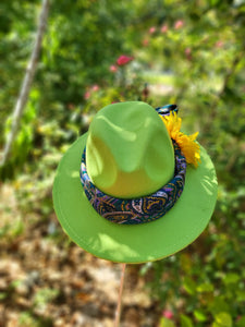 Green Paisely Fedora