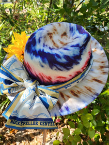 Red White and Blue Tye Dye Fedora