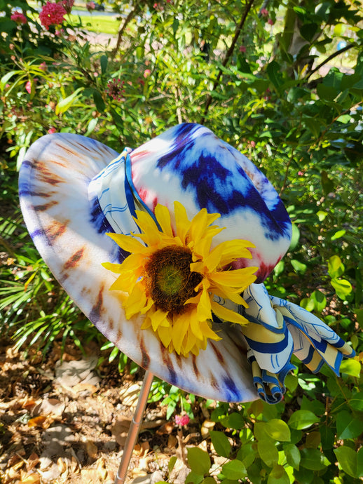 Red White and Blue Tye Dye Fedora