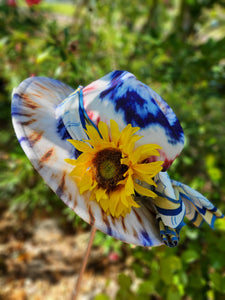 Red White and Blue Tye Dye Fedora