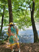 Load image into Gallery viewer, Yellow Tropical Kimono