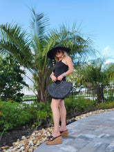 Load image into Gallery viewer, Large Black Straw Tote Bag