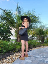 Load image into Gallery viewer, Large Black Straw Tote Bag