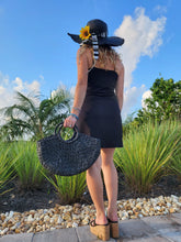 Load image into Gallery viewer, Large Black Straw Tote Bag