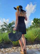 Load image into Gallery viewer, Large Black Straw Tote Bag