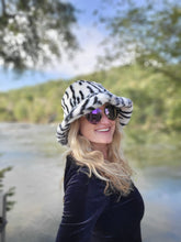 Load image into Gallery viewer, Zebra Fuzzy Bucket Hat