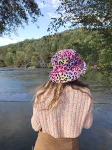 Wild Rainbow Fuzzy Bucket Hat