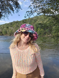 Wild Rainbow Fuzzy Bucket Hat