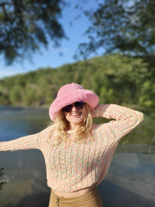 Fuzzy Baby Pink Bucket Hat