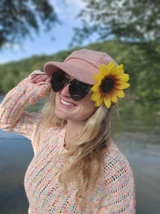 Pink Rhinestone Newsboy Cap