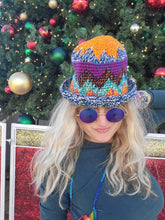 Load image into Gallery viewer, Rainbow ZigZag Orange Sunshine Crochet Bucket Hat